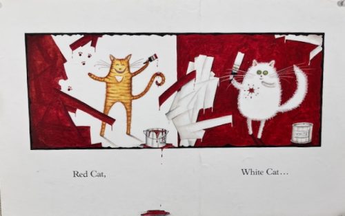 Galley Proof: Inside Spread Red Cat White Cat 
